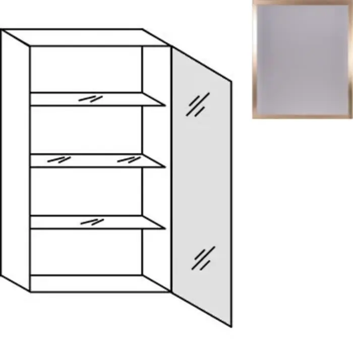 Greep op front Bovenkast met glasdeur