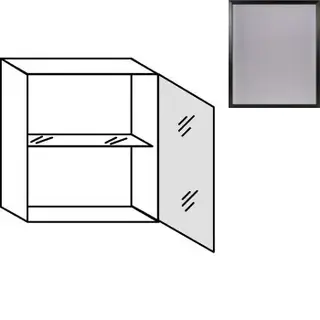Met greep Bovenkast met glasdeur - hoogte 65 cm