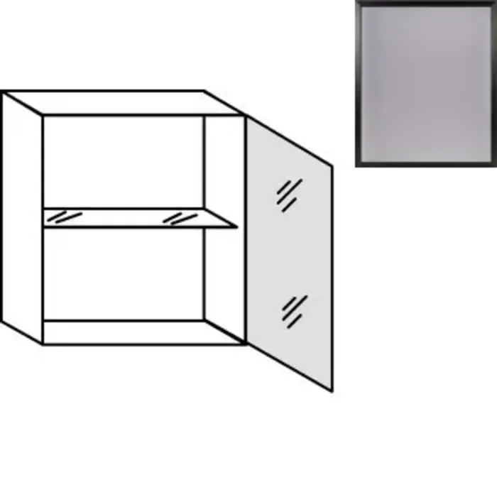 Systemat 'met greep' Bovenkast met glasdeur