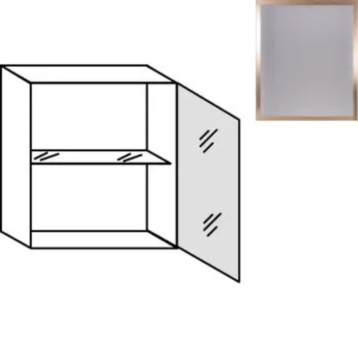 Systemat 'met greep' Bovenkast met glasdeur