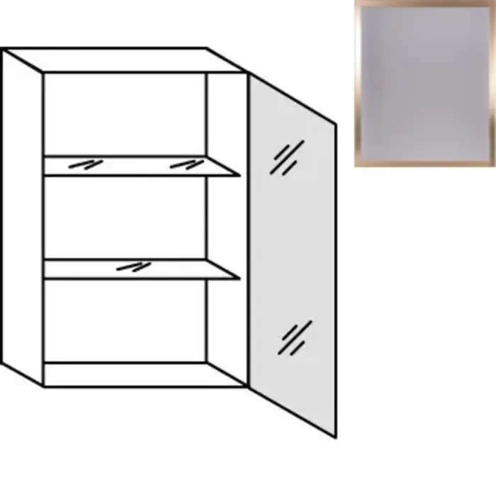 Greep op front Bovenkast met glasdeur