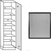 Hoge kast 221 cm hoog, met glasdeur