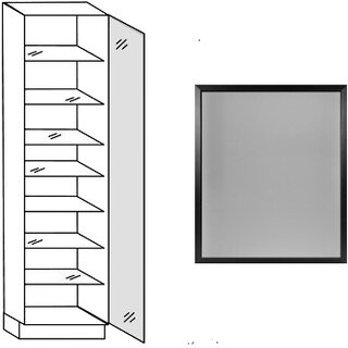 Met greep Hoge kast met glasdeur - hoogte 221 cm