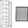 Hoge kast 208 cm hoog, met glasdeur