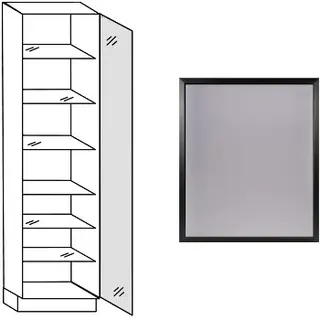 Met greep Hoge kast met glasdeur - hoogte 208 cm