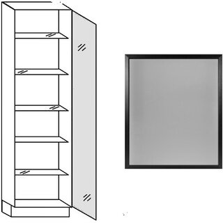 Met greep Hoge kast met glasdeur - hoogte 195 cm
