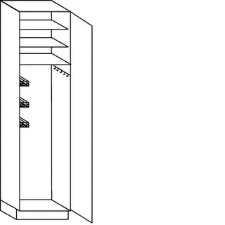 Greeploos verticaal Hoge bezemkast - hoogte 234 cm