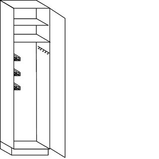 Greeploos verticaal Hoge bezemkast - hoogte 221 cm