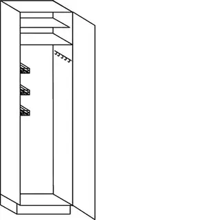 Greeploos verticaal Hoge bezemkast - hoogte 208 cm