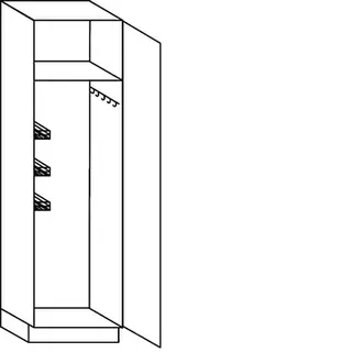 Greeploos verticaal Hoge bezemkast - hoogte 195 cm