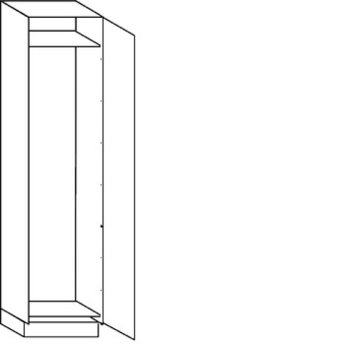 Met greep Hoge kast 234 cm hoog, 1 deur met nis 178 - 179 cm hoog