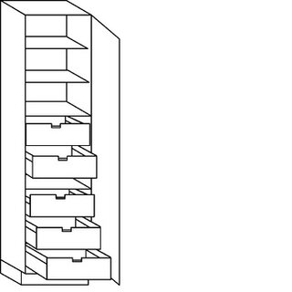 Met greep Hoge kast voorraad - hoogte 234 cm