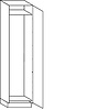 Hoge keukenkast 234 cm hoog, 1 deur met nis 178 - 179 cm hoog