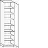Hoge keukenkast 234 cm hoog, 1 deur, 1 vaste plank, 6 legplanken