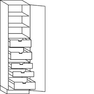 Greeploos verticaal Hoge kast voorraad - hoogte 234 cm