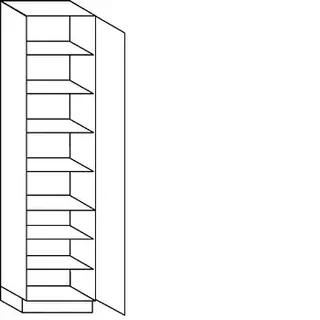 Systemat 'greeploos' Hoge kast voor servies - hoogte 234 cm