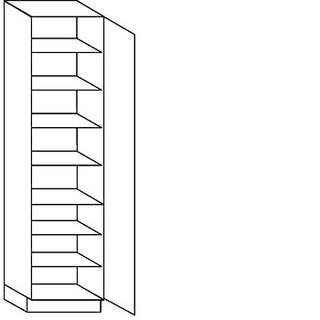 Greeploos verticaal Hoge kast voor servies - hoogte 221 cm