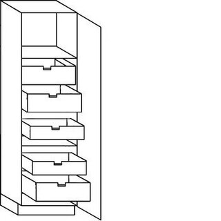 Greeploos verticaal Hoge kast voorraad - hoogte 195 cm
