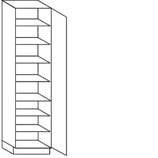 Met greep Hoge kast voor servies - hoogte 221 cm