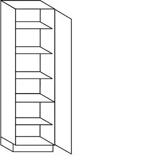 Met greep Hoge kast voor servies - hoogte 195 cm