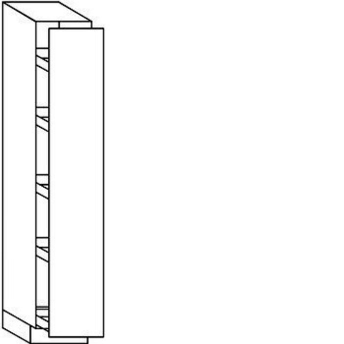 Greeploos verticaal Hoge apothekerskast 195 cm hoog, 2 gekoppelde deuren, 5 verstelbare inhaaktableau's