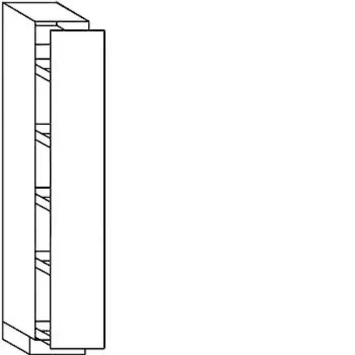 Greeploos Hoge keukenkast 208 cm hoog, 1 doorlopende deur, 5 verstelbare inhaaktableau's