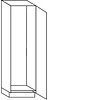 Hoge kast 195 cm hoog, 1 deur met nis 178 - 179 cm hoog
