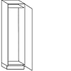 Hoge kast 208 cm hoog, 1 deur met nis 178 - 179 cm hoog