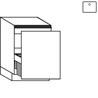 Greeploos Onderkast voor spoelbak met afvalbak - hoogte 78 cm