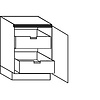 Onderkast met binnenkorven met afstandhouders
