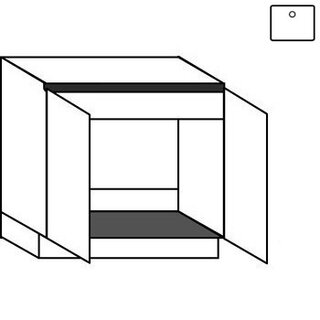 Greeploos Onderkast voor spoelbak - hoogte 78 cm