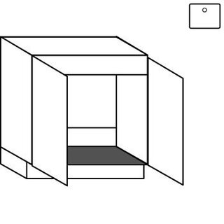 Greep op front Onderkast voor spoelbak - hoogte 78 cm