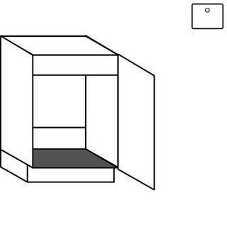 Greep op front Onderkast voor spoelbak - hoogte 78 cm