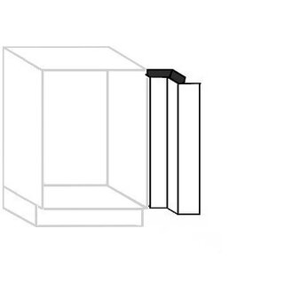 Greeploos Hoekpasstuk 90° voor loze hoek onderkasten - hoogte 78 cm