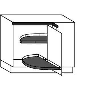 Greeploos Hoekonderkast met draaibodems - hoogte 78 cm