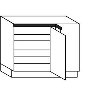 Greeploos Hoekonderkast met legplanken - hoogte 78 cm