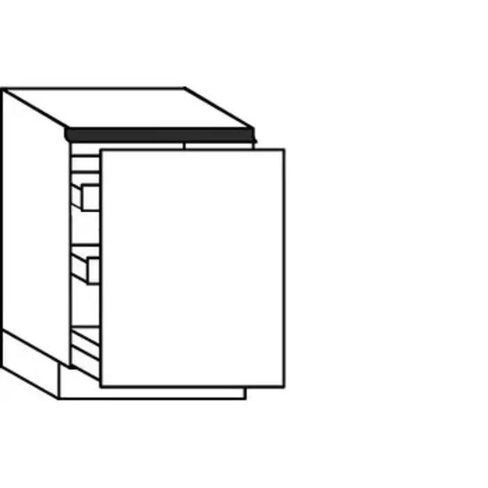 Greeploos Onderkast met uittrekfront en binnenladen