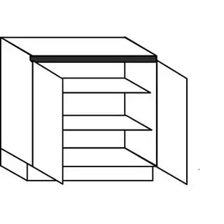 Greeploos Onderkast met deuren - hoogte 78 cm