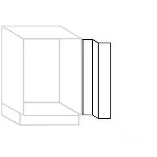 Greep op front Hoekpasstuk 90° voor loze hoek onderkasten - hoogte 78 cm