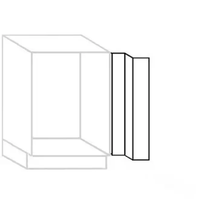 Greep op front Hoekpasstuk 90° voor loze hoek onderkasten