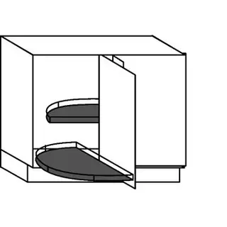 Greep op front Hoekonderkast draaibodems - hoogte 78 cm