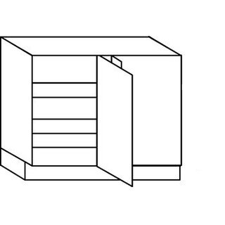 Met greep Hoekonderkast met legplanken - hoogte 78 cm