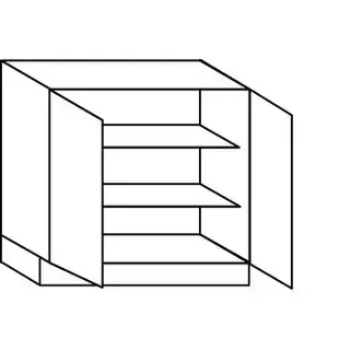 Greep op front Onderkast met deuren - hoogte 78 cm