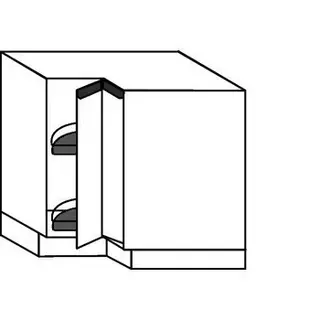 Greeploos Hoekonderkast met carrousel - hoogte 78 cm
