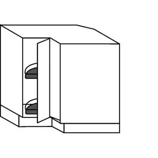 Greep op front Hoekonderkast met carrousel - hoogte 78 cm