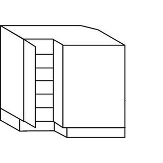 Met greep Hoekonderkast met legplanken - hoogte 78 cm