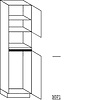 Hoge keukenkast 234 cm hoog, 1 maatdeur, 1 inbouwnis, 1 deur met inbouwnis