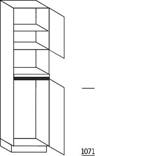 Greeploos Hoge kast voor koeler en oven - hoogte 234 cm