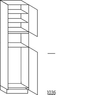 Met greep Hoge kast voor koeler en oven - hoogte 234 cm