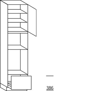 Met greep Hoge kast voor oven - hoogte 234 cm